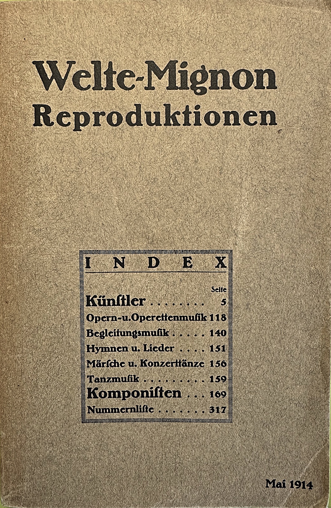 1914 WELTENOTENROLLEN KATALOG faszinationpianola